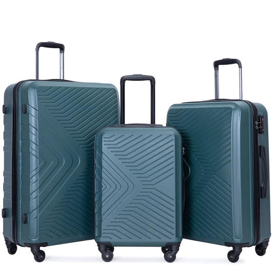 Travelhouse 3 Piece Hardside Luggage Set Hardshell Lightweight Suitcase with TSA Lock Spinner Wheels